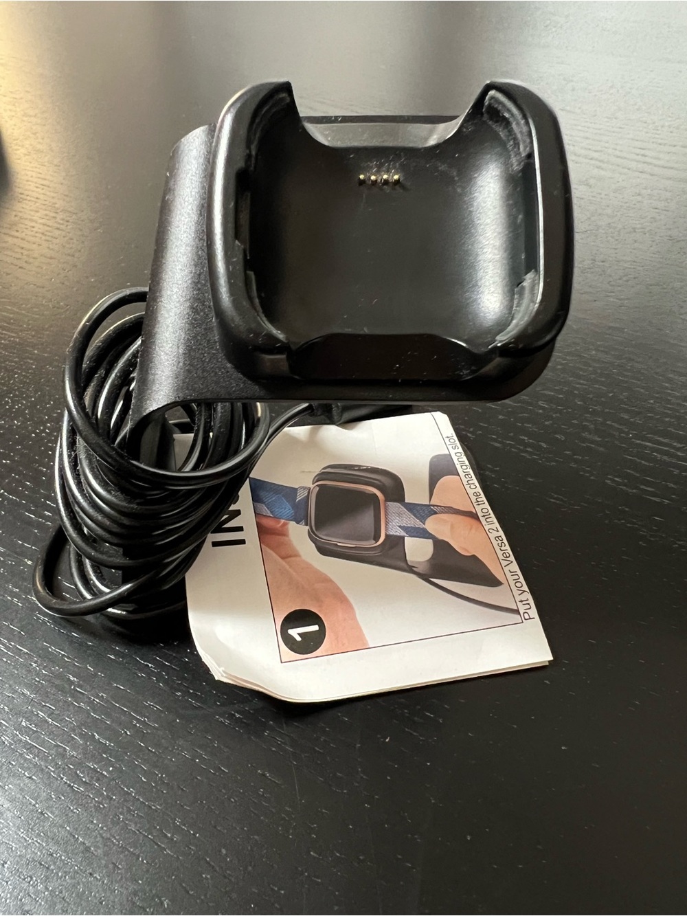 Black Charging Dock/Cradle with Cable for FITBIT VERSA 2